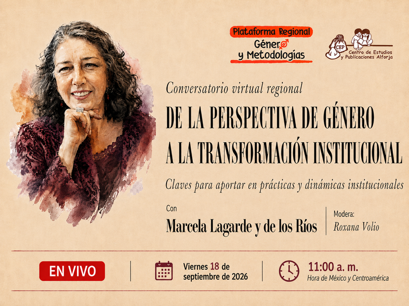 Marcela Lagarde participará en conversatorio regional sobre perspectiva de género y transformación institucional